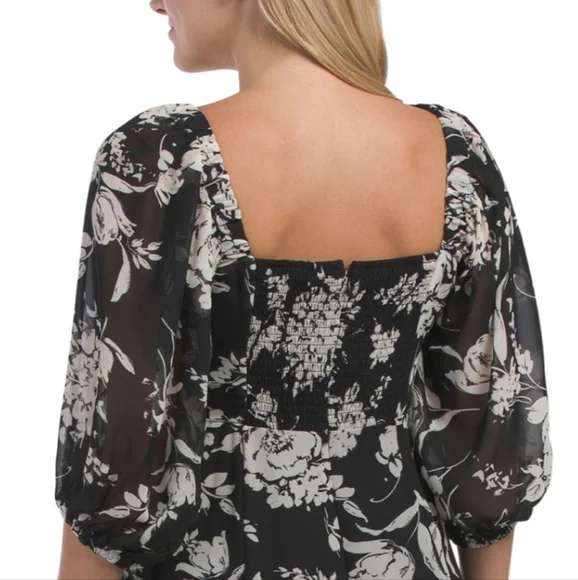 Rachel Zoe Twist Front Bodice With Ruffle Hem Midi Dress - Picture 4 of 5